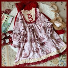 Lolita Girls Dress Ruffles Sweet Long Sleeve Midi Japanese Retro Kawaii Students