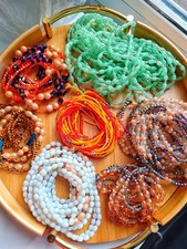 African Waist Beads White