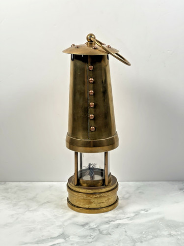 Miners brass safety lamp - brass,