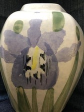 Vintage, Hand Painted, Calla Lily Design Vase By Liana Wiltshire, England