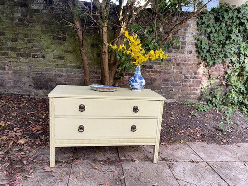 Small painted wooden - , chest