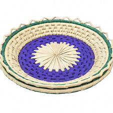 Set of 2 Handmade Roti Basket Chaba – Best Natural Straw Woven Chapati Storage