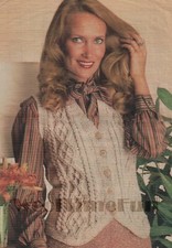 Knitting Pattern Ladies Classic Aran/Cable Waistcoat.32 to 38 Inch Bust.