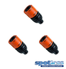Claber 8mm Hose Connector with AQUASTOP Window Cleaning Water Fed Pole Pack Of 3