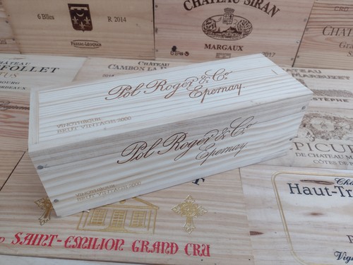 Wooden wine box crate - box, lid