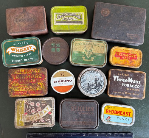 Vintage empty tobacco tins - vintage,
