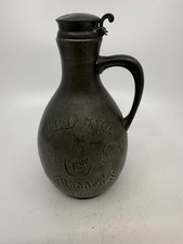 OLD JUG RYE MADDEN FULTON IL SILVER PLATE ANTIQUE ADVERTISING WHISKEY JUG BOTTLE