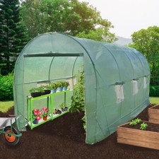 Polytunnel Greenhouse Walk-in Galvanised Garden Grow Tent 6m x 3m With Racking