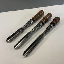 3 VINTAGE SOCKETED WOOD