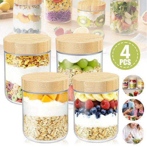 4pcs overnight oats - oats, container