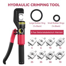 Hydraulic Crimper Wire Battery Cable Lug Terminal Crimping Tool 8 Dies 4-70 mm²