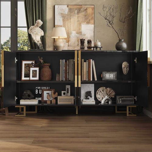 Black sideboard 152 75cm - black, 152*40*75cm