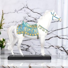 9.75"W White Horse with Royal