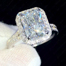 3.6TCW Radiant Moissanite Halo