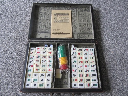 Vintage mah jong set with - vintage,