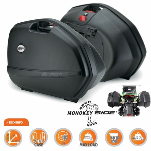 Pair motorcycle side suitcases - side,