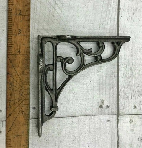 Pair cast iron ornate - iron,