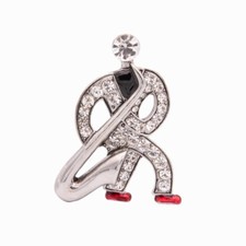 Butler and Wilson Clear Crystal Saxophone Brooch Musician Band New