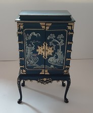 Dolls House Chinese Chippendale Chinoiserie Cabinet Black & Gold JBM Miniatures