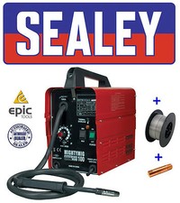 SEALEY 100Amp No Gas / Gasless Mighty Mig Welder + Flux Wire, Tip MIGHTYMIG100