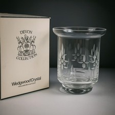 Wedgwood devon 24% Lead Crystal Large Ice Bucket Wine Cooler floral 