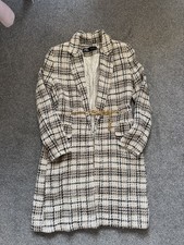 White zara Belted Trench Coat