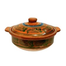Large Clay Handi Karahi Pot with Lid 36CM 5L | Mitti Biryani Chicken Cookware