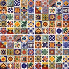 100 4x4 MEXICAN TILES CERAMIC HANDMADE TALAVERA TILES WALL FLOOR DECORATIVE #005