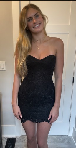 Sherri hill black strapless - hill,