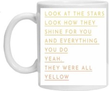 Coldplay Yellow Inspired Mug Dishwasher Safe New & Boxed 