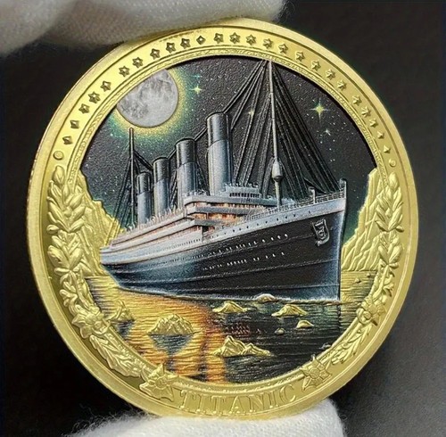 Titanic coin coloured with - coloured,