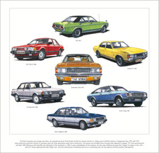 Fine Art Print depicting FORD GRANADA MkI & MkII Cars - 2.8i Ghia Coupe Sapphire