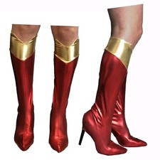 SUPERGIRL WOMAN HERO SUPER WONDER LADIES FANCY DRESS COSTUME BOOT COVERS ONLY