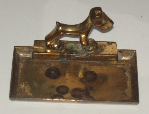 Peerage brass dog ashtray - peerage,