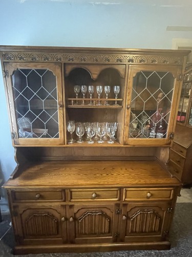 Large carved solid oak display