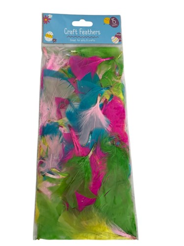 15g easter feathers pink blue
