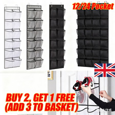 12/24 Pocket Shoe Holder Organiser Over The Door Hanging Shelf Rack Storage Hook