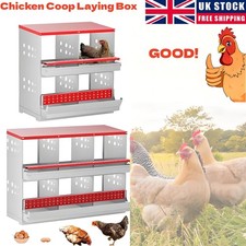 4/6-Compartment Chicken Nest Box Hen Laying Box with Inclined Nesting Boxes