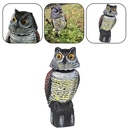 Realistic owl decoy with bird - with,