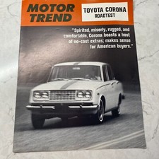 1966 Toyota Corona Motor Trend Road Test Automobile Dealer Sales Brochure