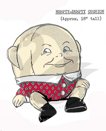 Vintage humpty dumpty cushion - humpty,