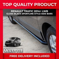 FITS RENAULT TRAFIC 14> BLACK SPORTLINE SIDE BARS LWB STEEL POWDER COATED STYLE
