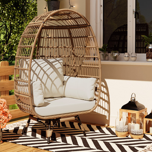 Oversized rattan egg - rattan, chair