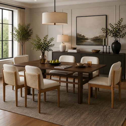Large walnut dining table - walnut,