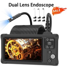 Dual Lens Sewer Drain Camera 1920P HD-5.0'' IPS Screen 8+1 LED 5M/10M Semi-Rigid