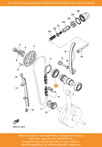 Yamaha bearing 93306 00519 - bearing,, 93306-00519
