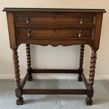Edwardian oak side table with