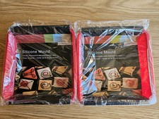 2 X Non Stick Square Silicone Bakeware Cake Mould Tray 20cm Chocolate Brownies