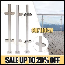 110cm/90cm Stainless Steel Balustrade Post Railing Glass Clamps Balcony Stair