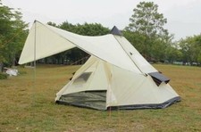 with Awning Camping Tent 10 Person Tipi  Bell tent with Ground Sheet 5M